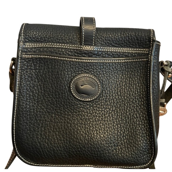 Vintage Dooney & Bourke Equestrian Crossbody Bag-Black AWL Leather - Picture 2 of 11